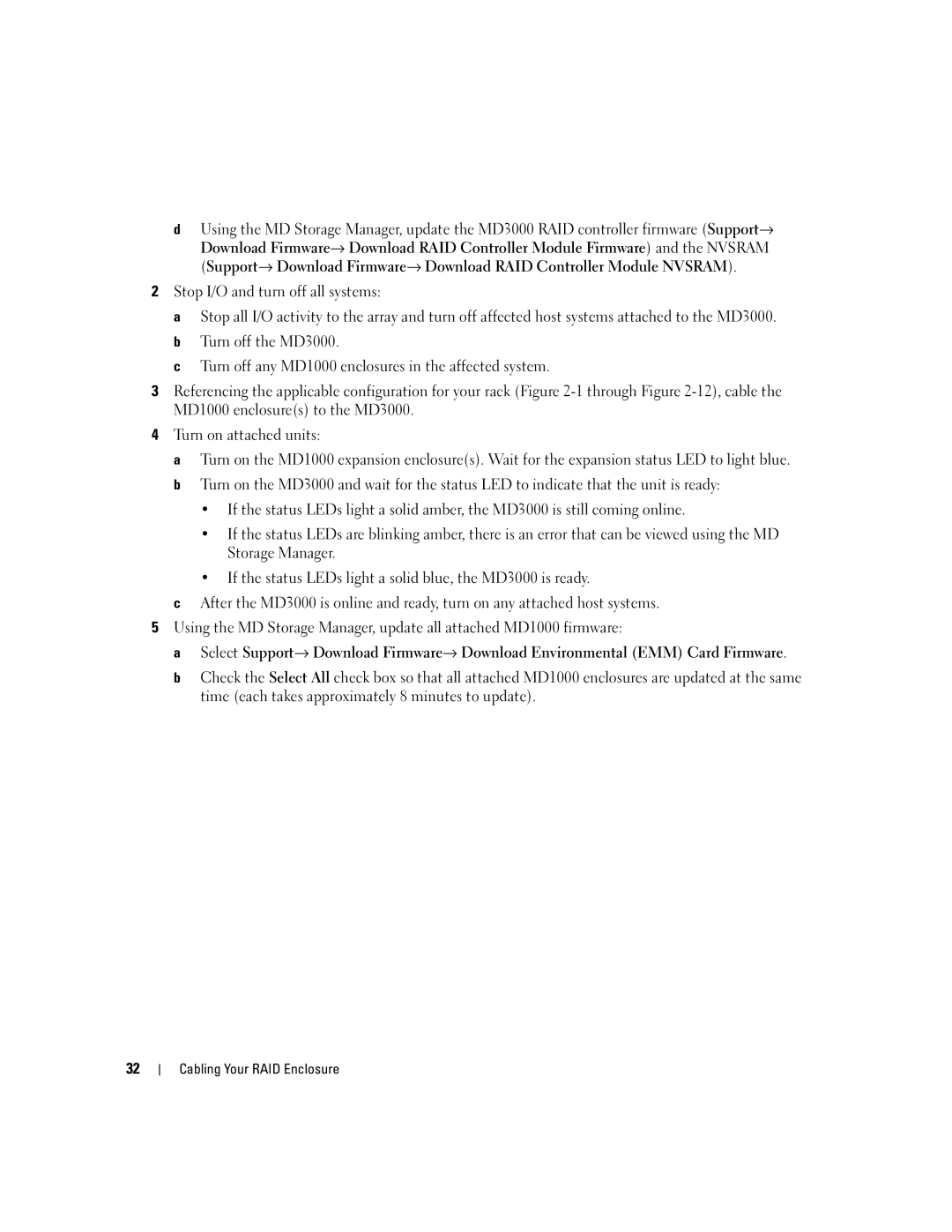 Dell MD3000 owner manual Cabling Your RAID Enclosure 