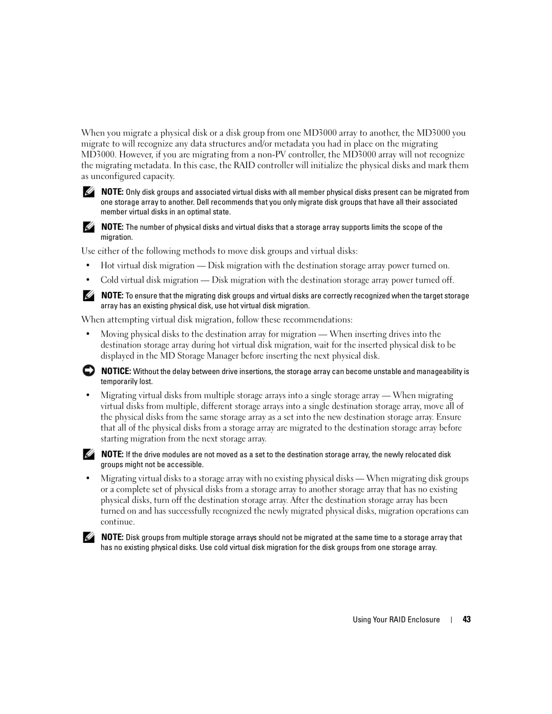 Dell MD3000 owner manual Using Your RAID Enclosure 