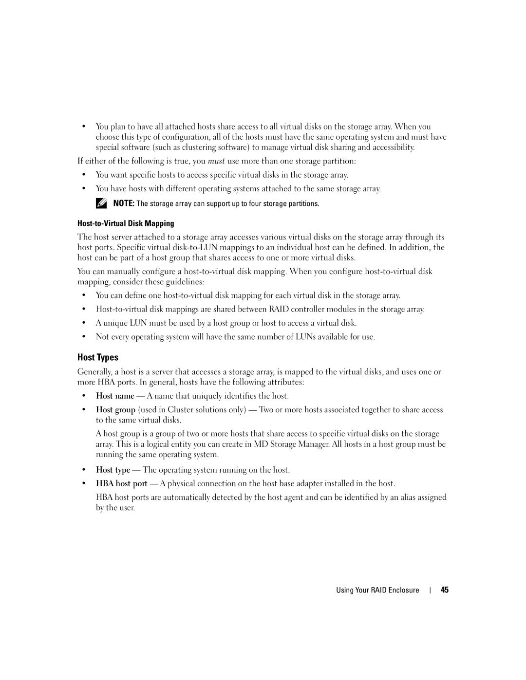 Dell MD3000 owner manual Host Types 