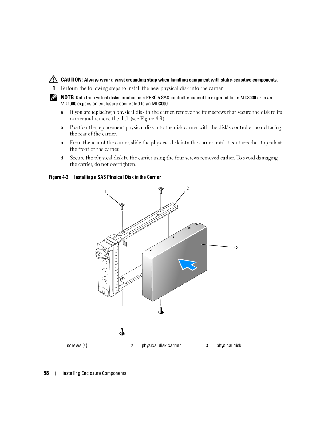 Dell MD3000 owner manual Physical disk 