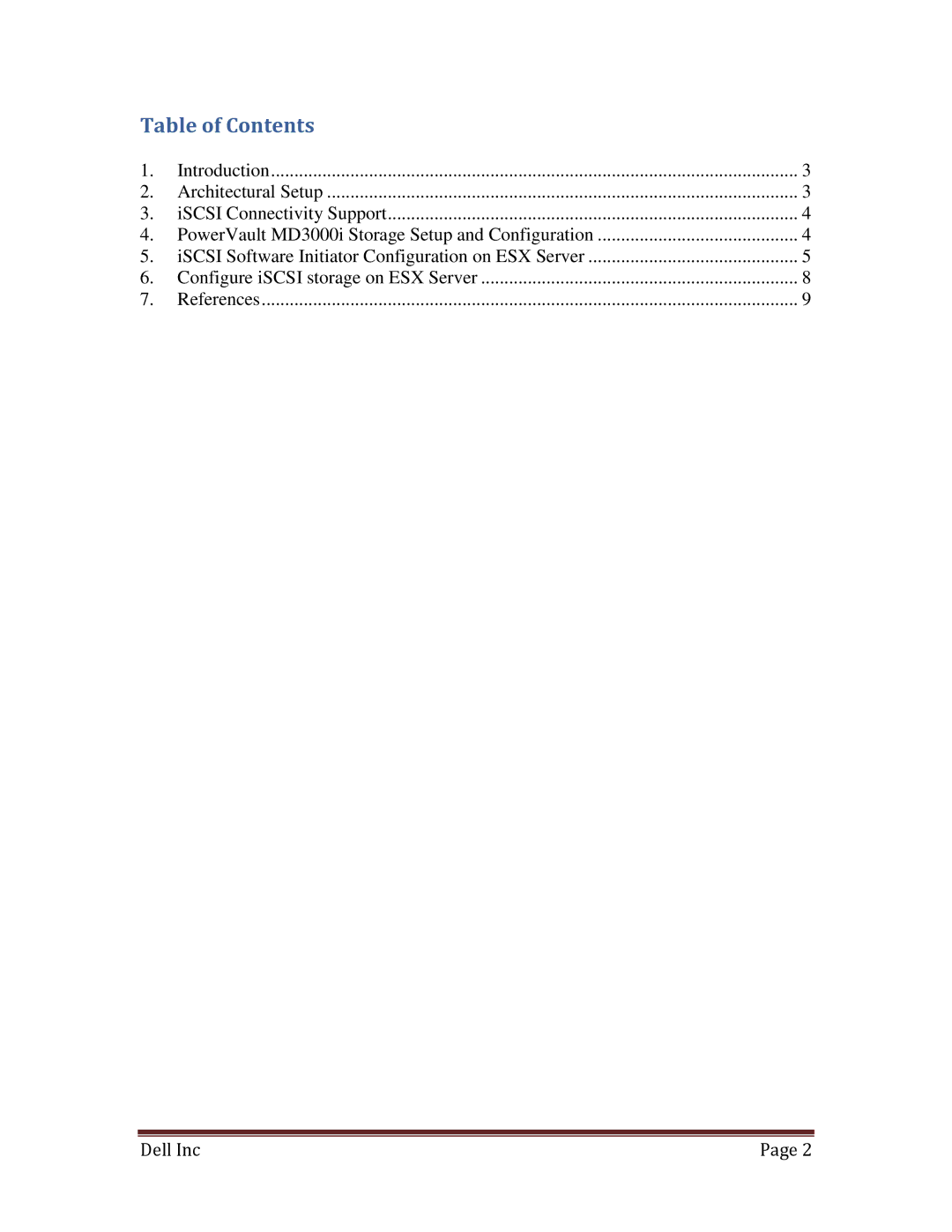 Dell MD3000I manual Table of Contents 