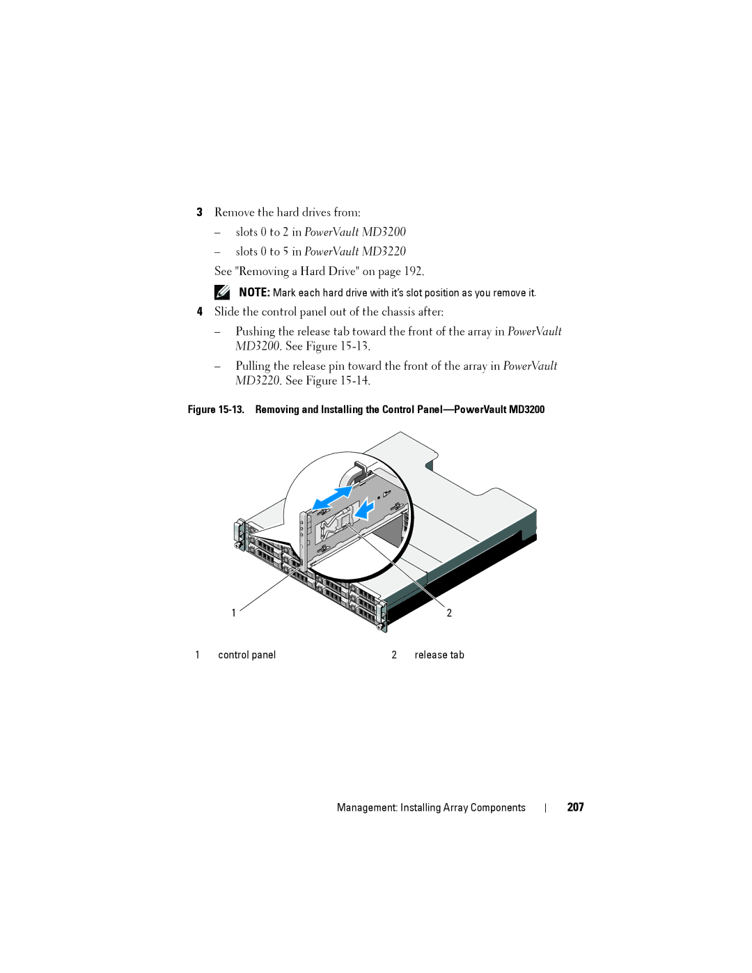 Dell MD3220, MD3200 owner manual 207 