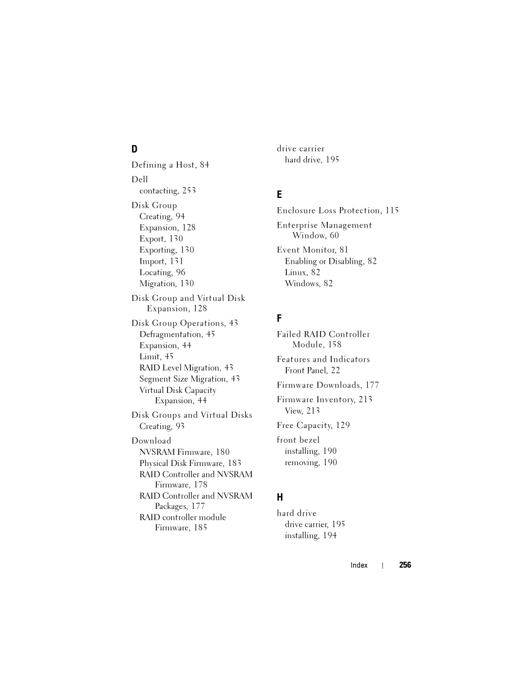 Dell MD3200, MD3220 owner manual 256 