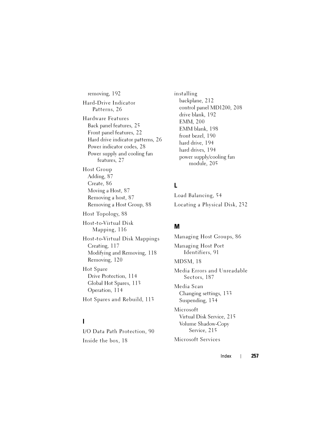 Dell MD3220, MD3200 owner manual 257 