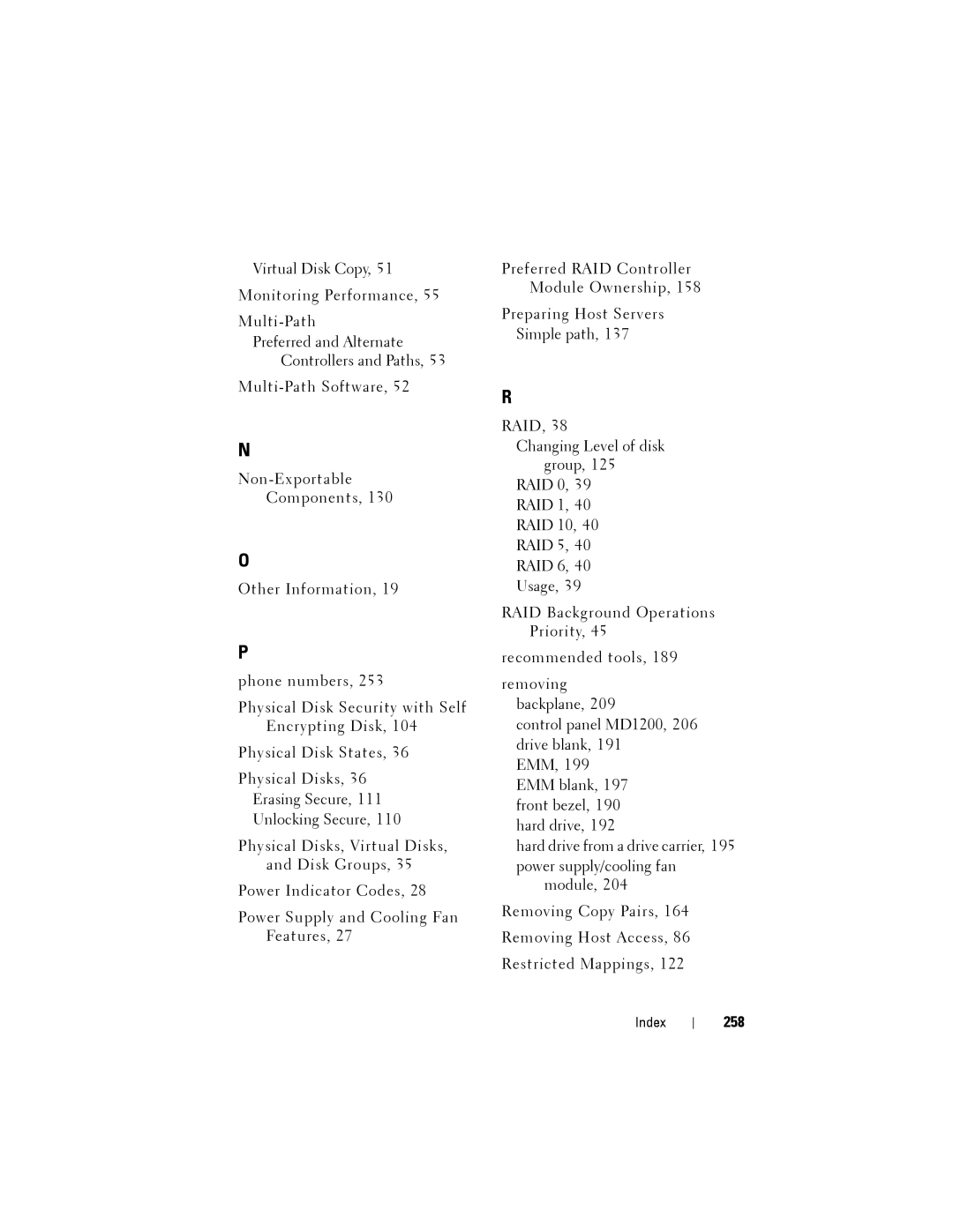 Dell MD3200, MD3220 owner manual 258 