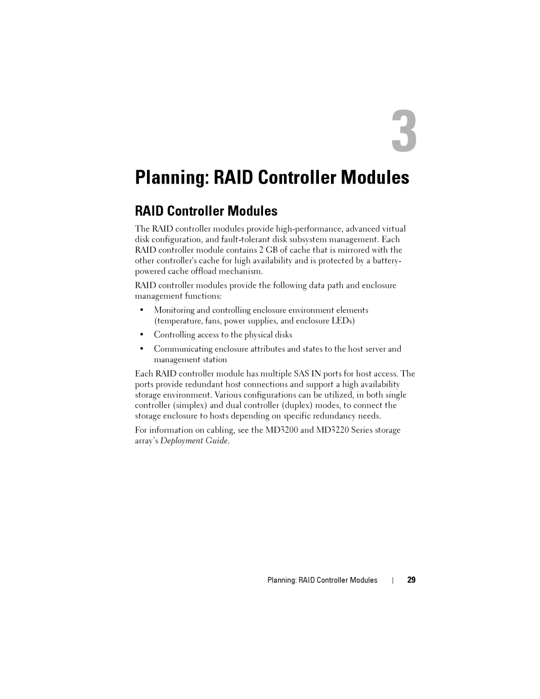 Dell MD3220, MD3200 owner manual Planning RAID Controller Modules 