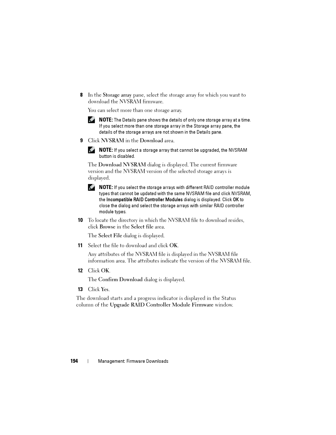 Dell MD3200, MD3220 owner manual 194 