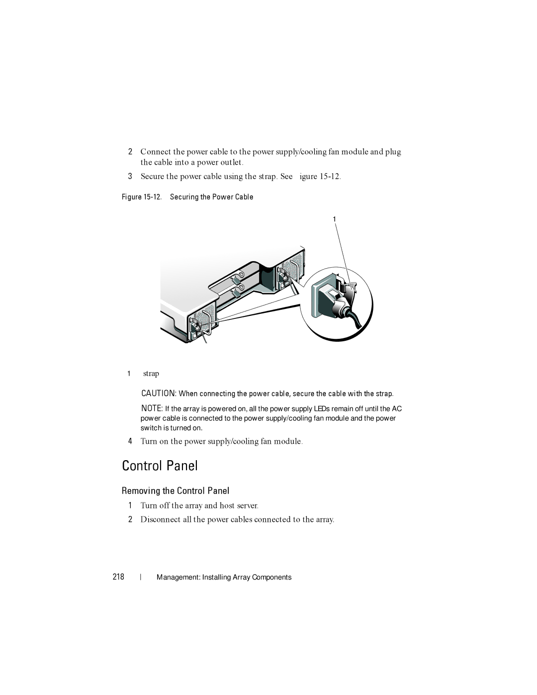 Dell MD3200, MD3220 owner manual Removing the Control Panel, 218 