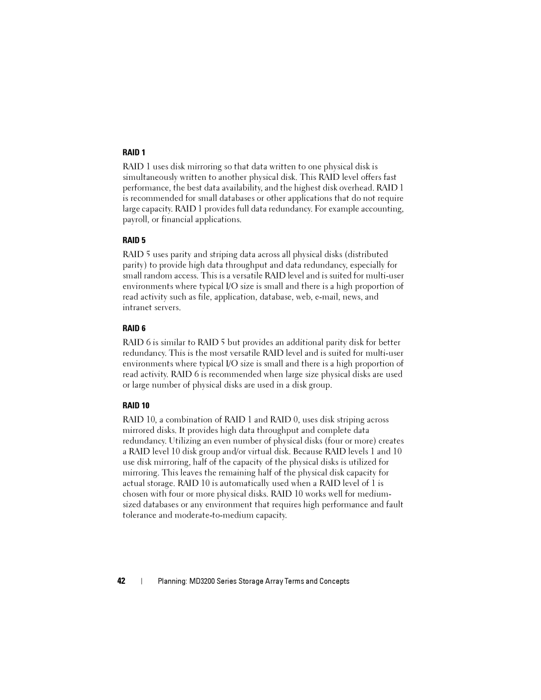 Dell MD3200, MD3220 owner manual Raid 