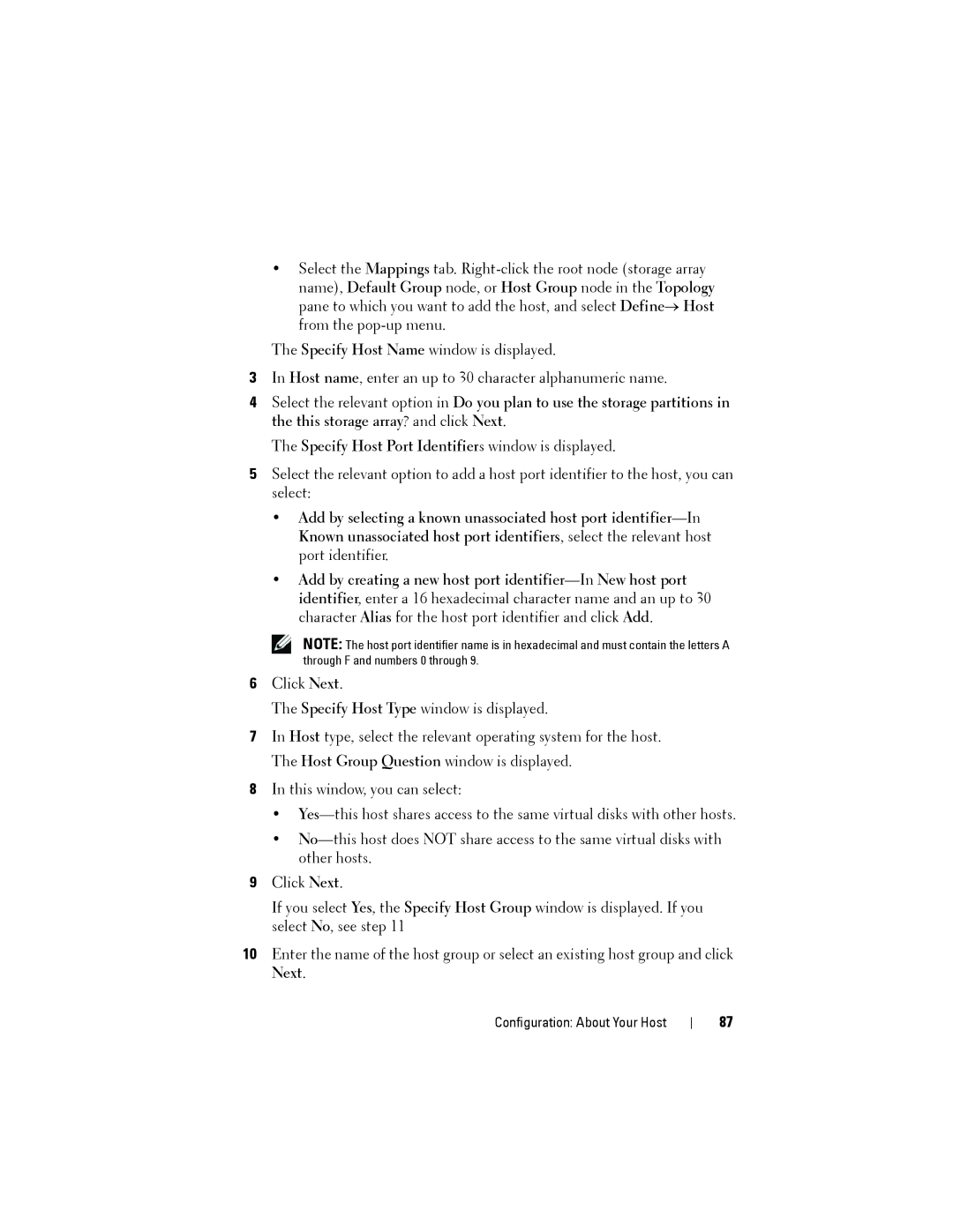 Dell MD3220, MD3200 owner manual Configuration About Your Host 