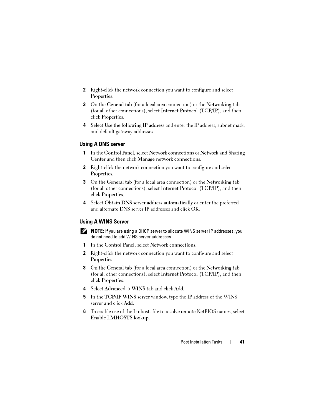 Dell MD3220, MD3200 manual Using a DNS server, Using a Wins Server 