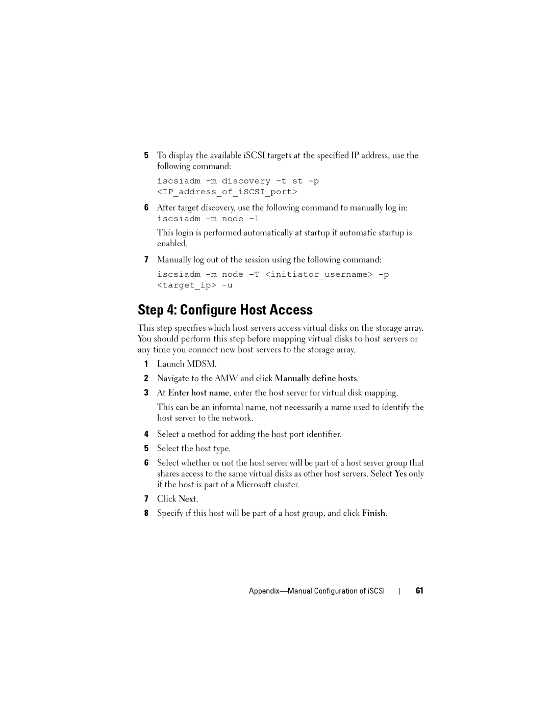 Dell MD3220, MD3200 manual Configure Host Access 