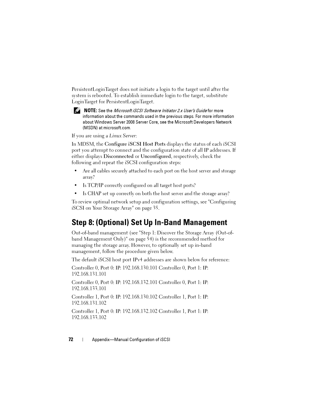 Dell MD3200, MD3220 manual Optional Set Up In-Band Management 