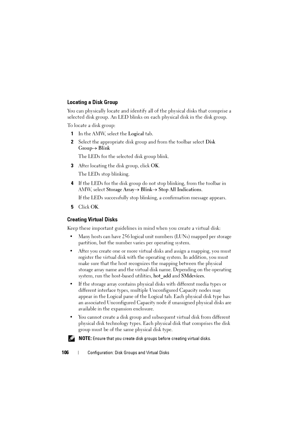 Dell MD3220i, MD3200i owner manual Locating a Disk Group, Creating Virtual Disks 