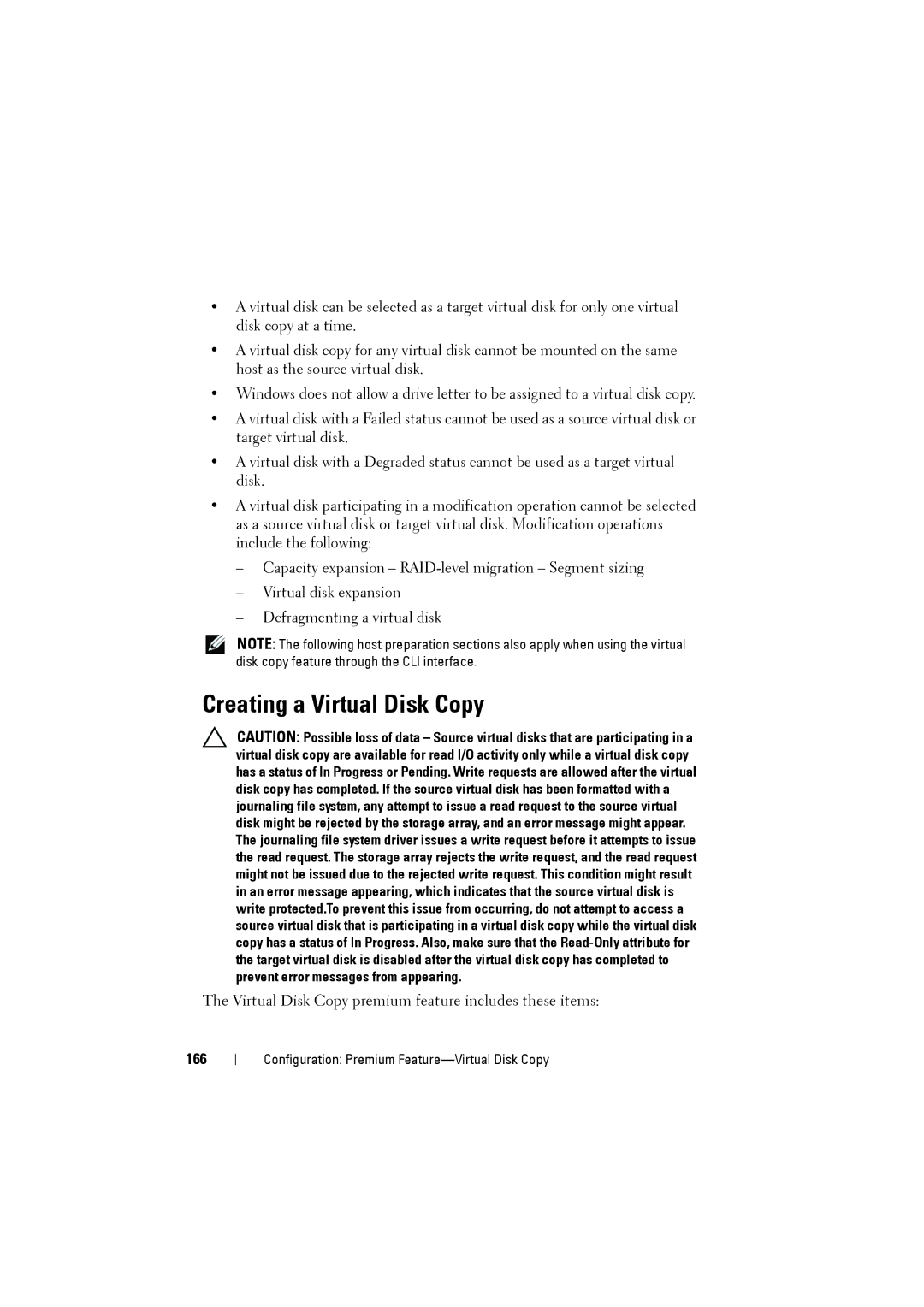 Dell MD3220i, MD3200i owner manual Creating a Virtual Disk Copy, 166 