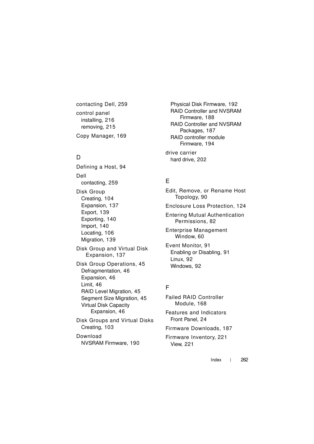 Dell MD3220i, MD3200i owner manual 262 