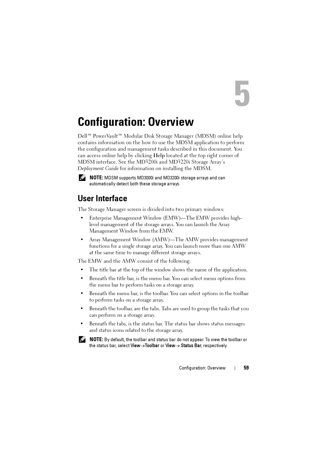 Dell MD3200i, MD3220i owner manual Configuration Overview, User Interface 