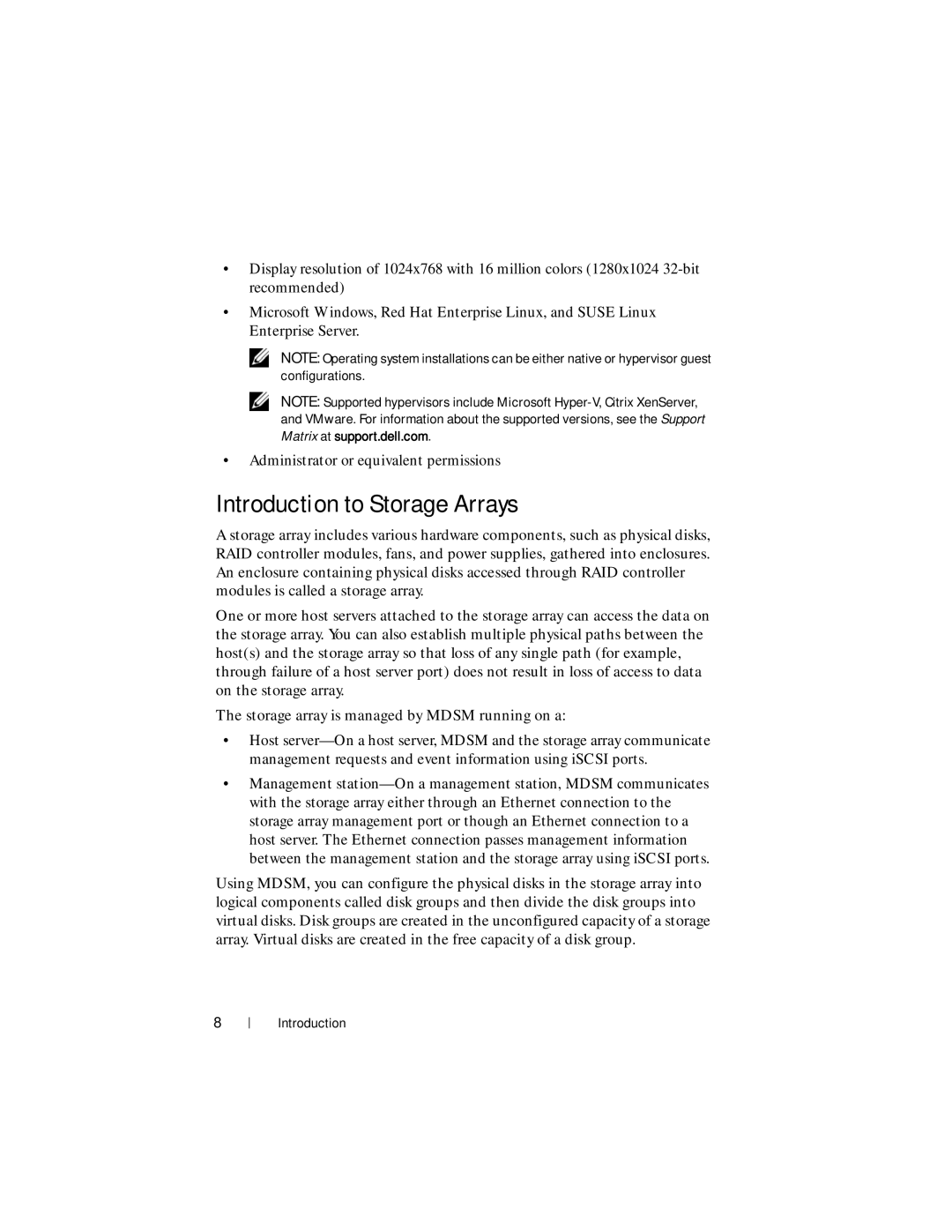 Dell MD3220i, MD3200i manual Introduction to Storage Arrays 