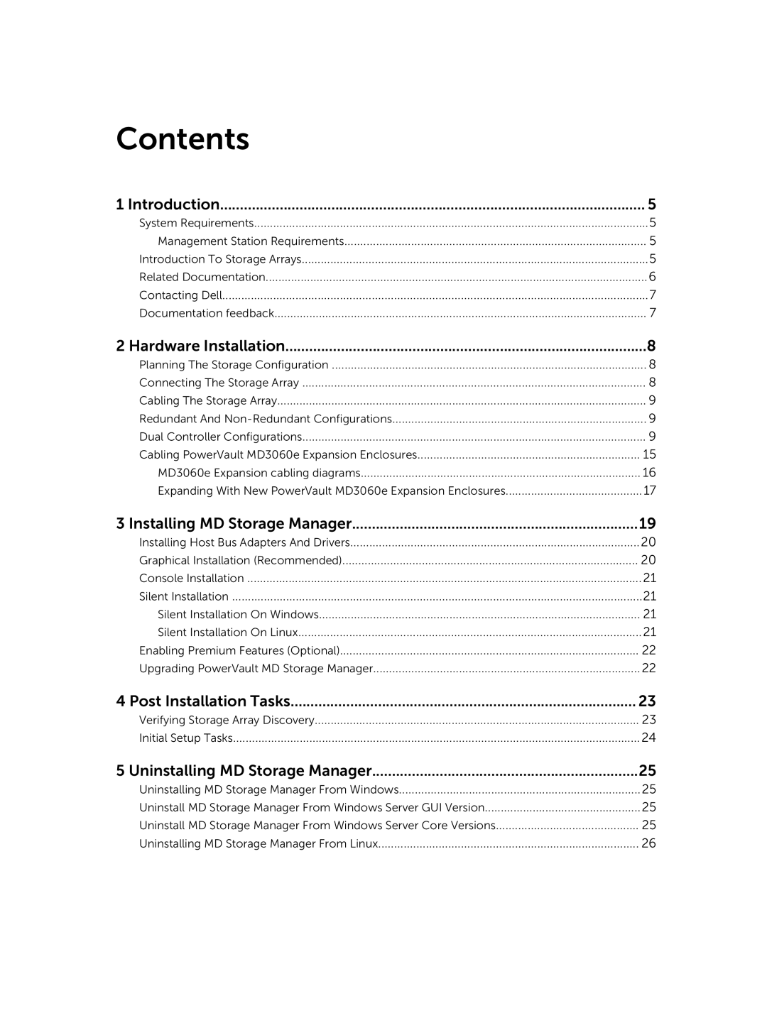 Dell MD3460 manual Contents 