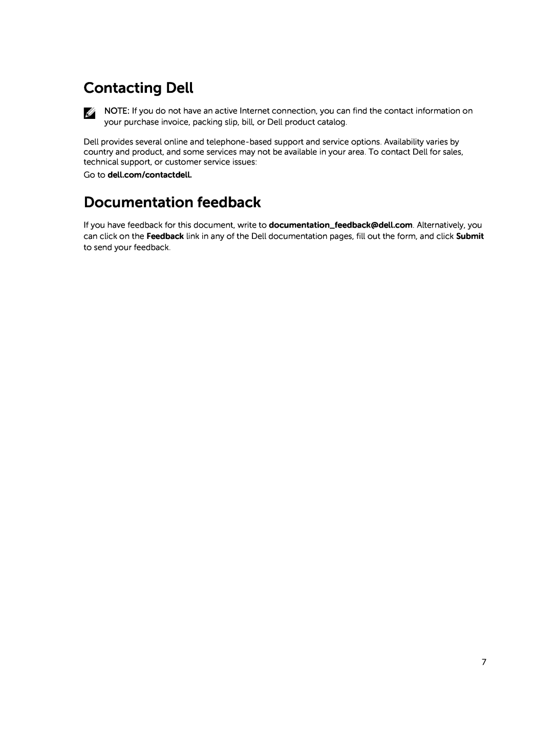 Dell MD3460 manual Contacting Dell, Documentation feedback 