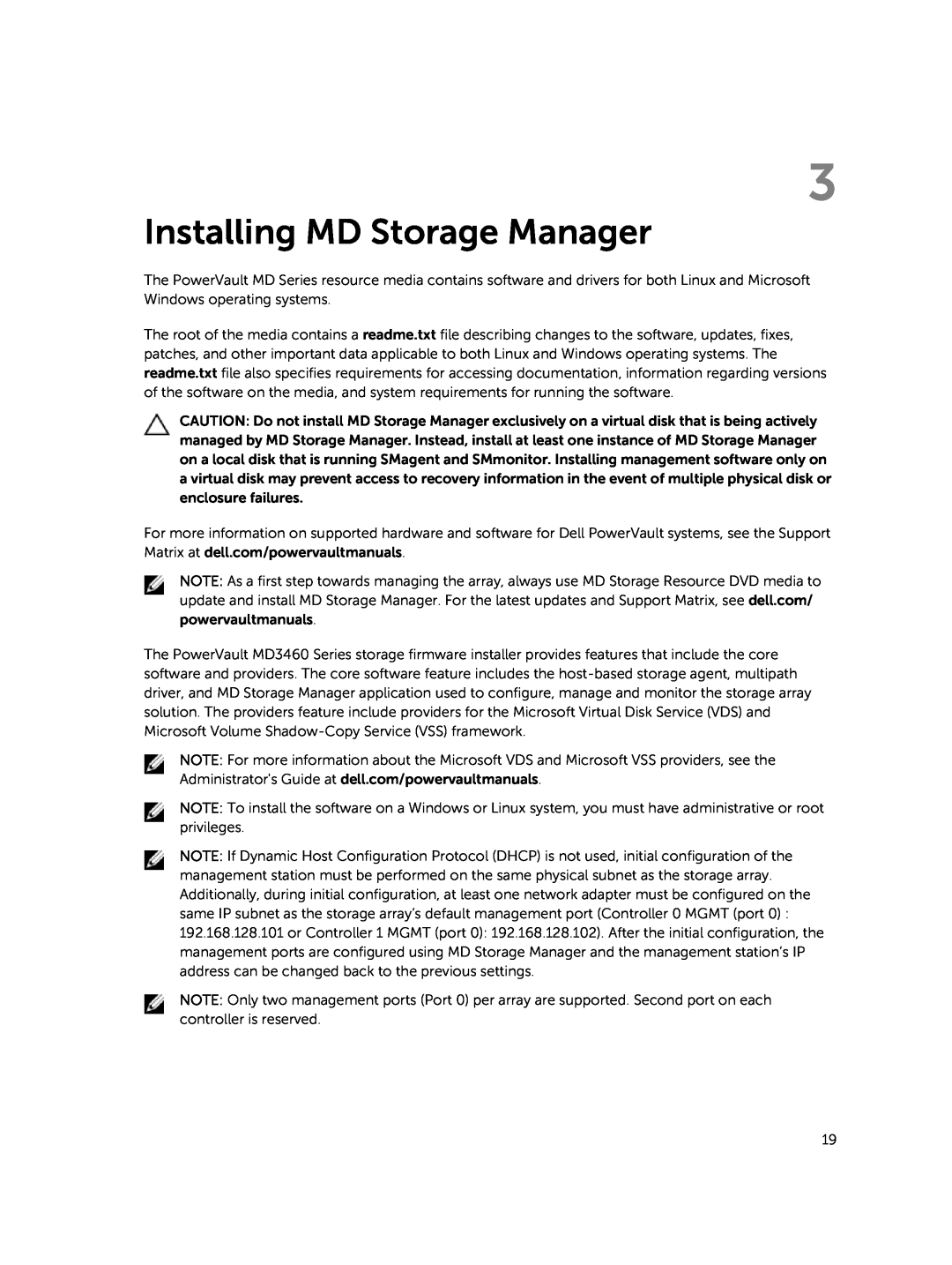 Dell MD3460 manual Installing MD Storage Manager 