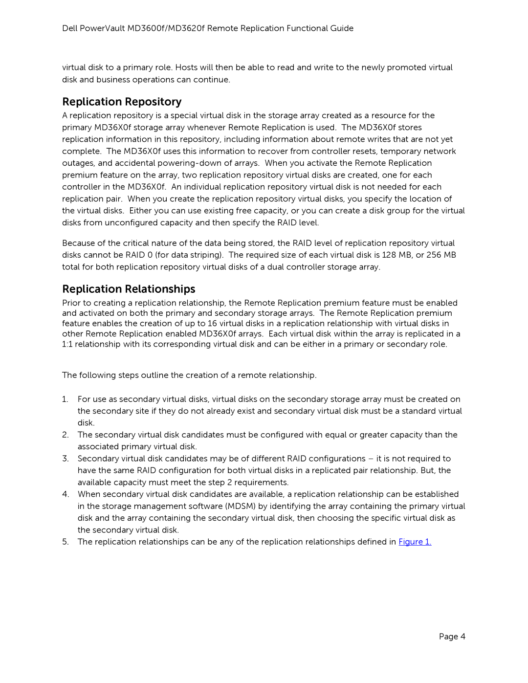 Dell MD3620F, MD3600f manual Replication Repository, Replication Relationships 