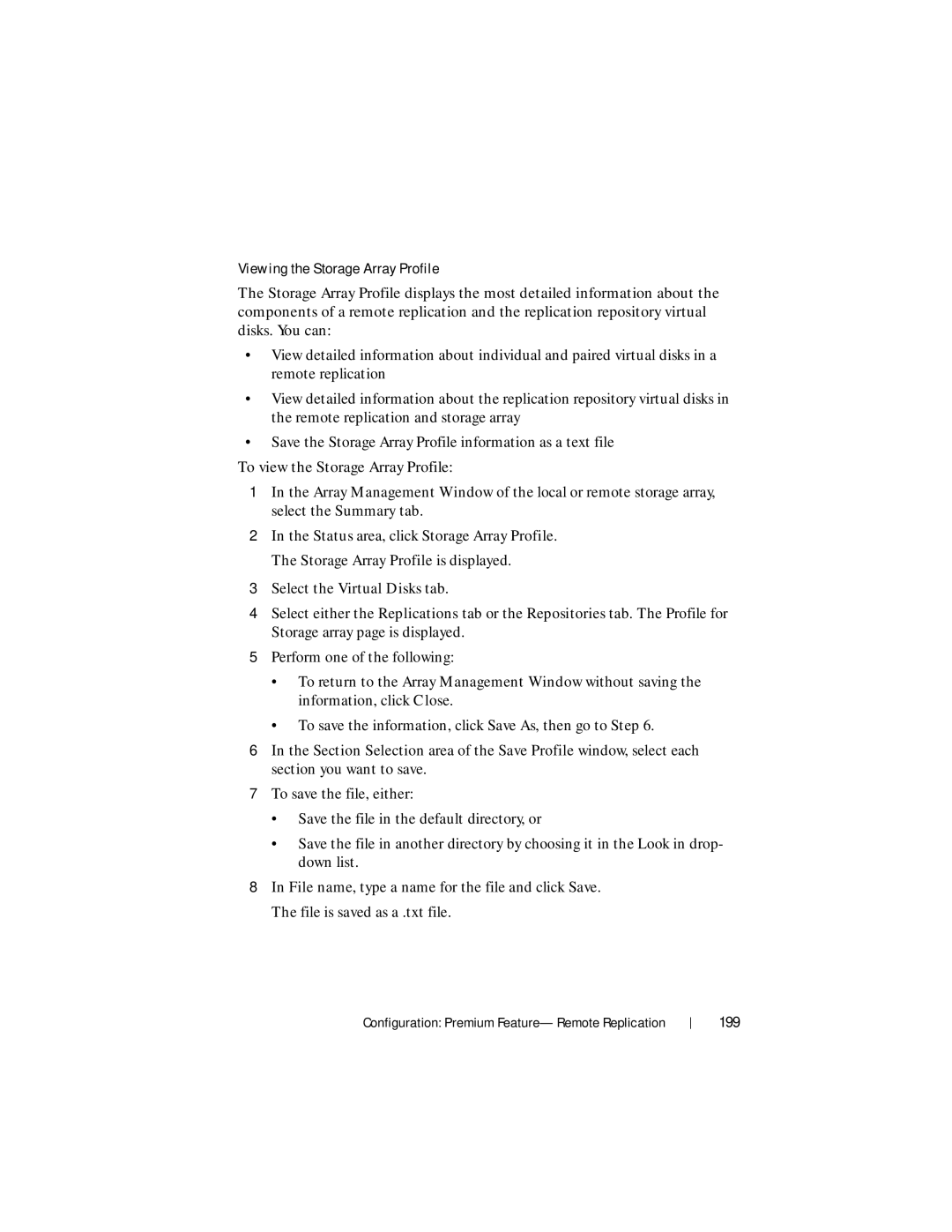 Dell MD3620F, MD3600f owner manual Viewing the Storage Array Profile, 199 