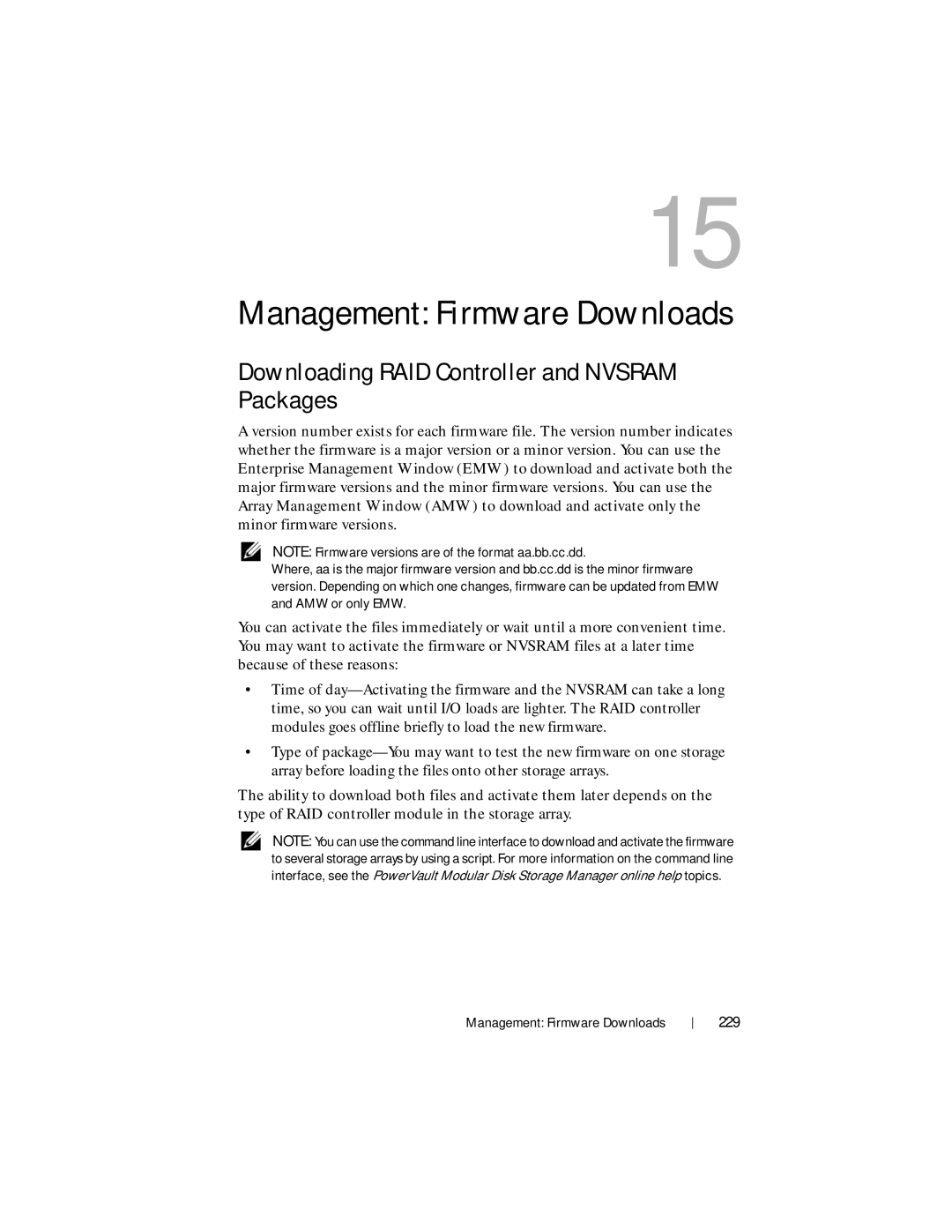 Dell MD3620F, MD3600f owner manual Downloading RAID Controller and Nvsram Packages, 229 