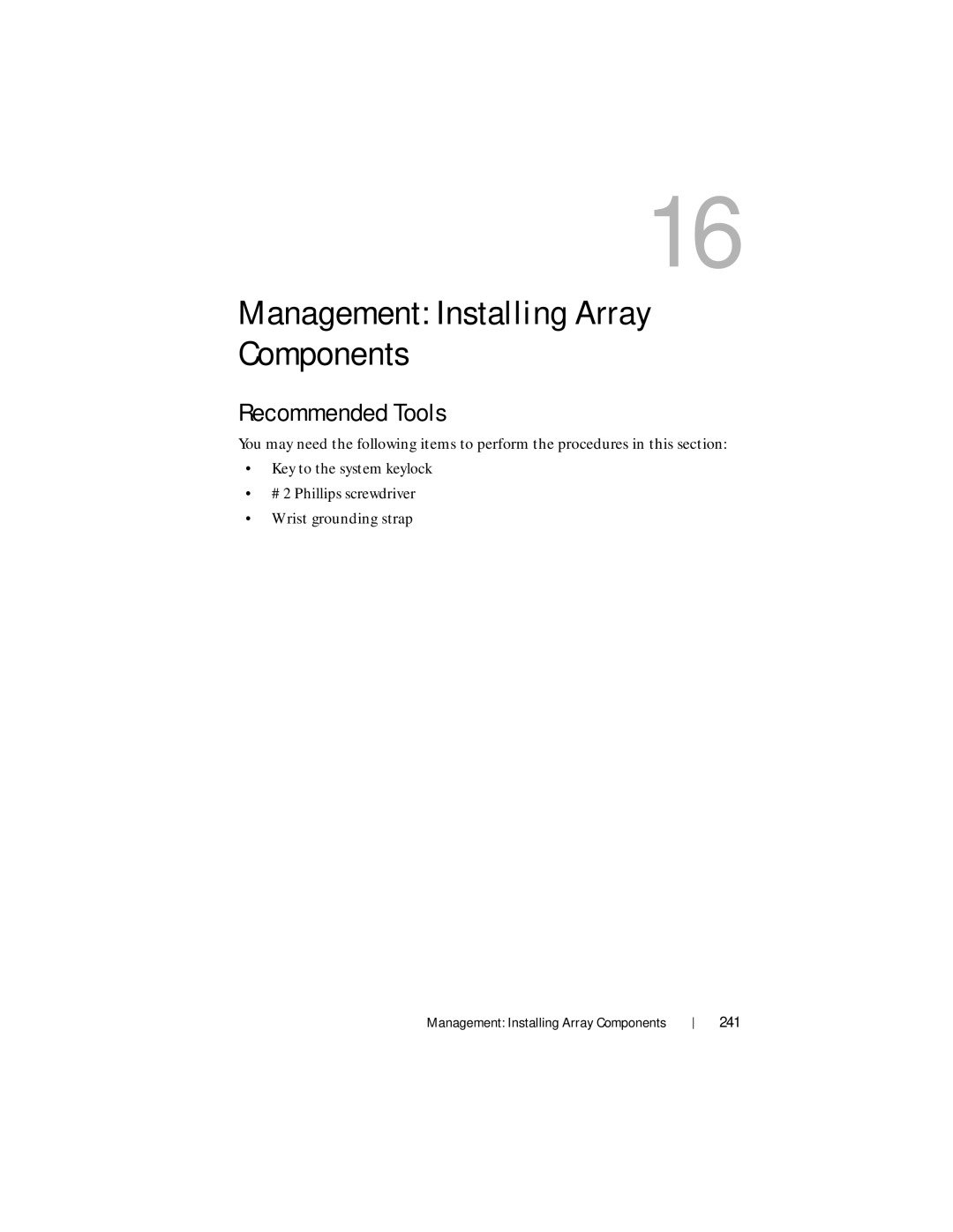 Dell MD3620F, MD3600f owner manual Recommended Tools, 241 