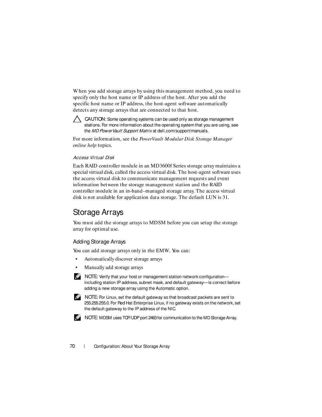 Dell MD3600f, MD3620F owner manual Adding Storage Arrays 