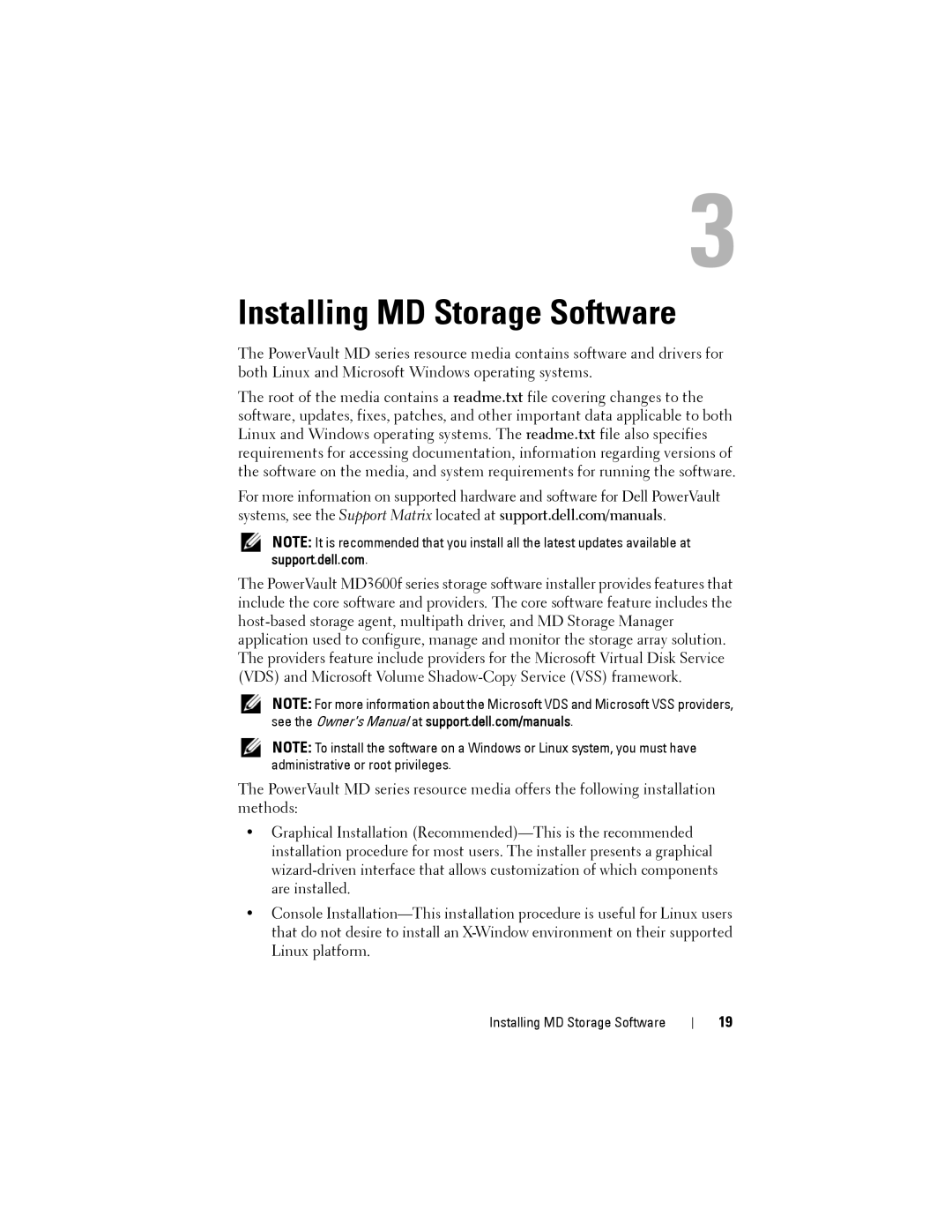 Dell MD3620F, MD3600f manual Installing MD Storage Software 