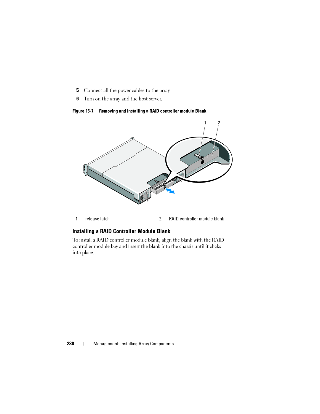 Dell MD3600f, MD3620F owner manual Installing a RAID Controller Module Blank, 230 