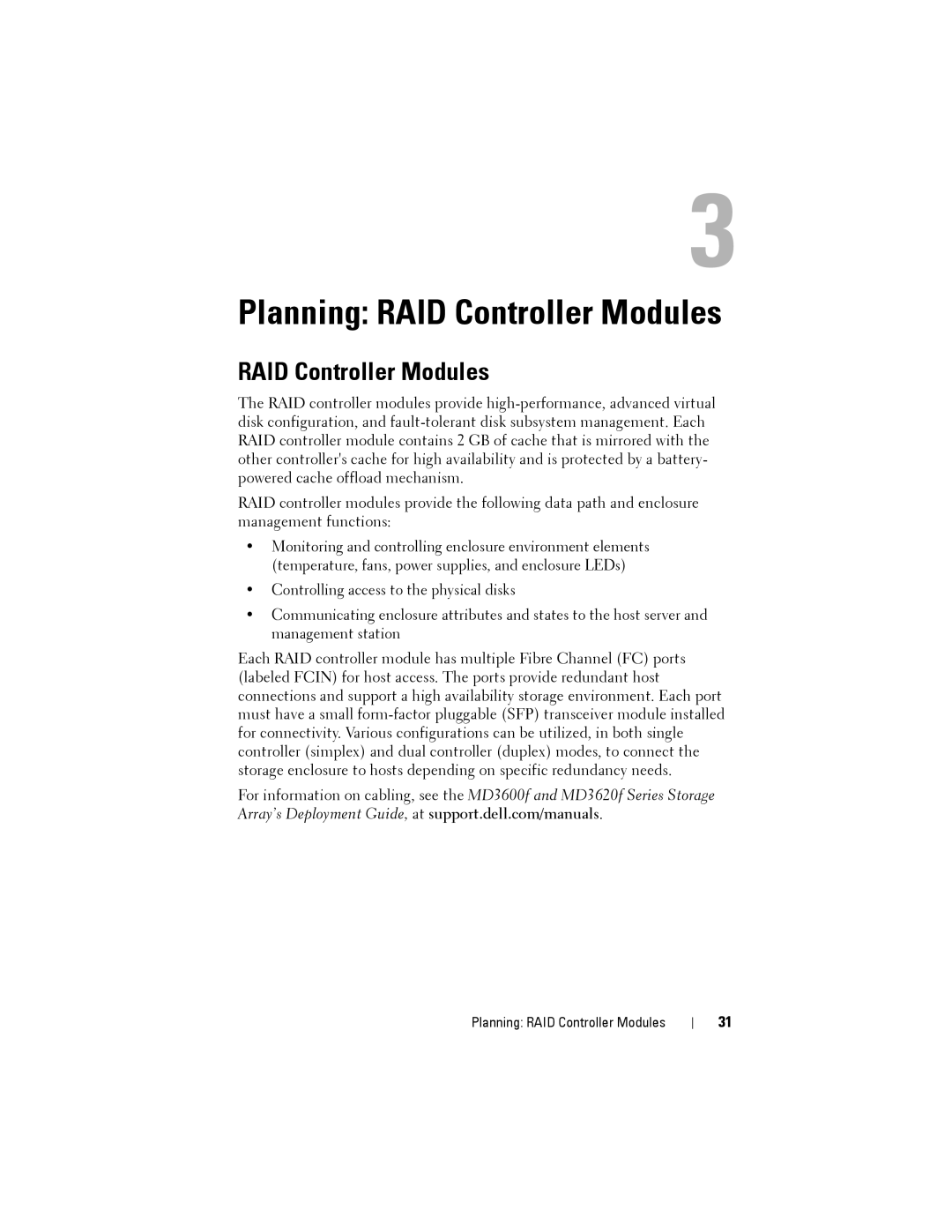 Dell MD3620F, MD3600f owner manual Planning RAID Controller Modules 