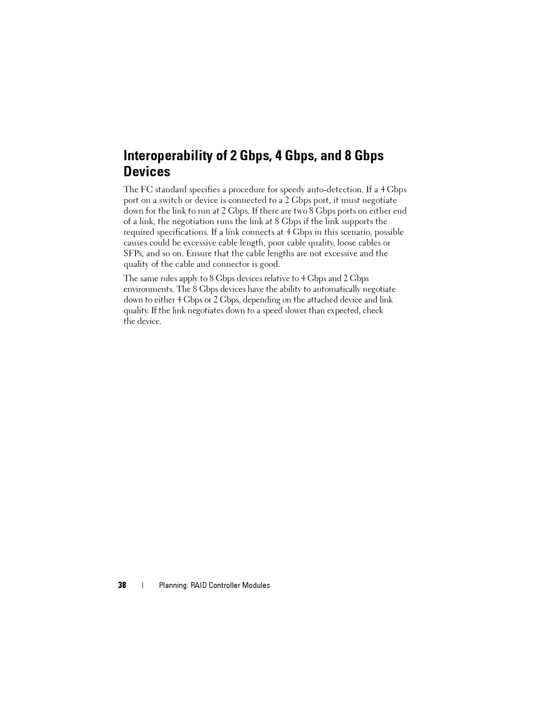 Dell MD3600f, MD3620F owner manual Interoperability of 2 Gbps, 4 Gbps, and 8 Gbps Devices 