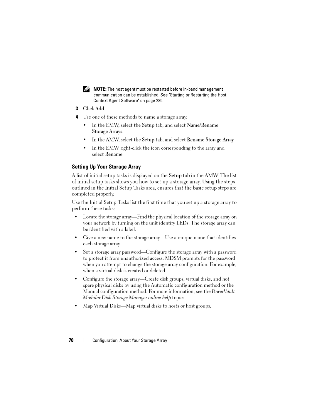 Dell MD3600f, MD3620F owner manual Setting Up Your Storage Array 