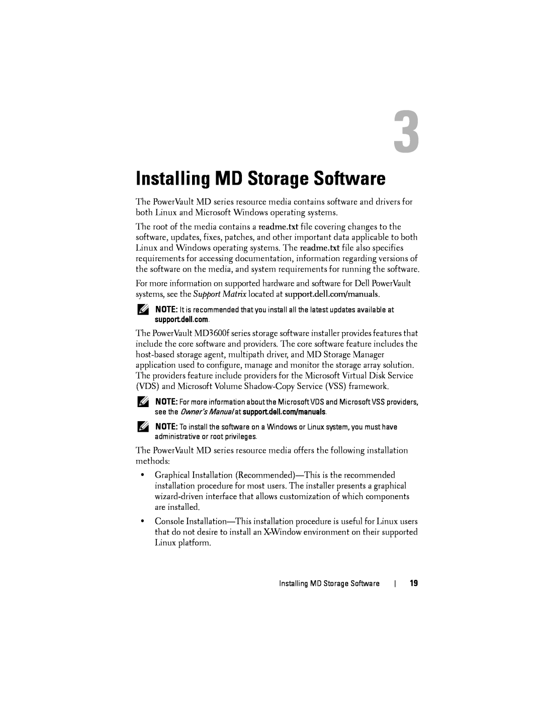 Dell MD3620F, MD3600f manual Installing MD Storage Software 