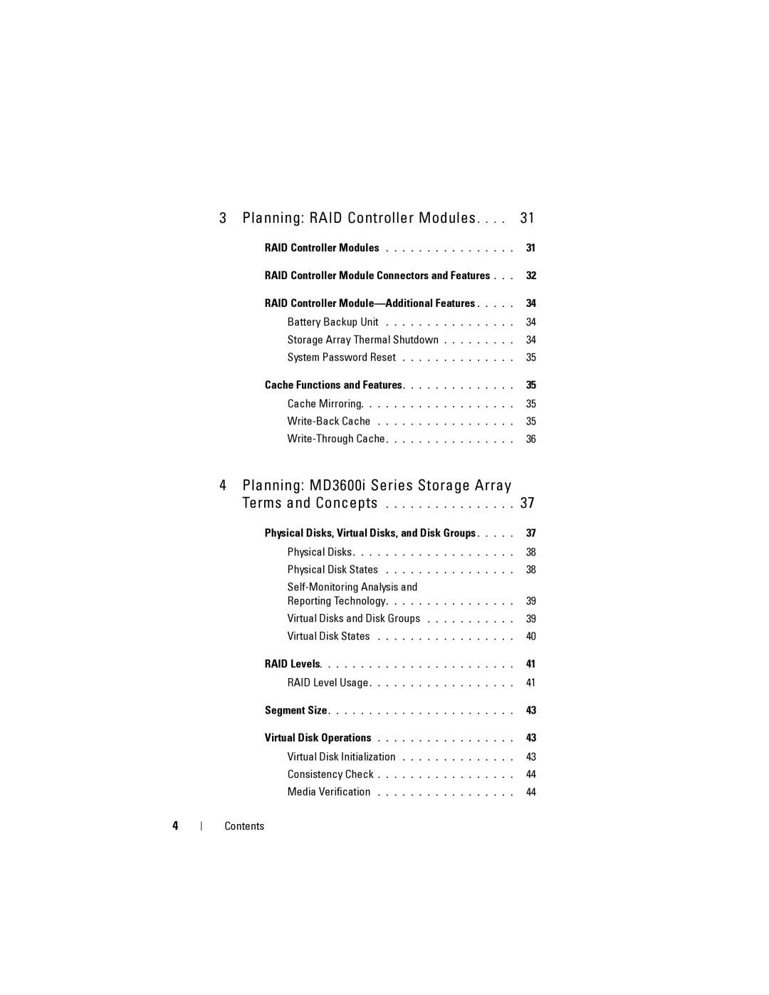 Dell MD3620I, MD3600I owner manual Planning RAID Controller Modules, Cache Functions and Features 