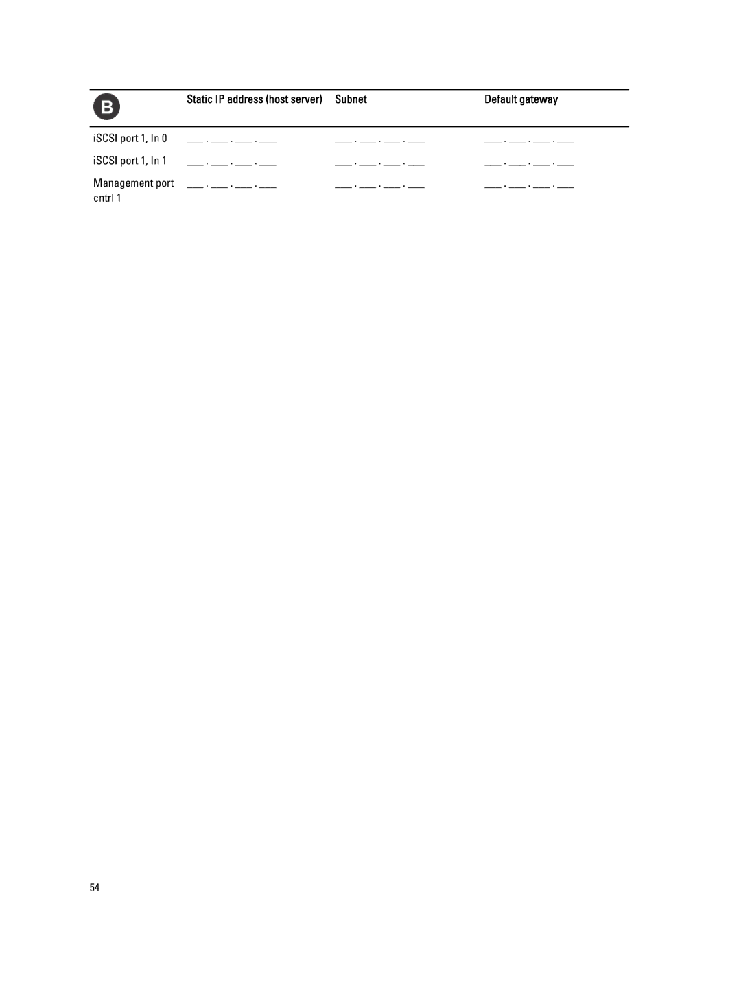 Dell MD3660I manual ISCSI port 1 