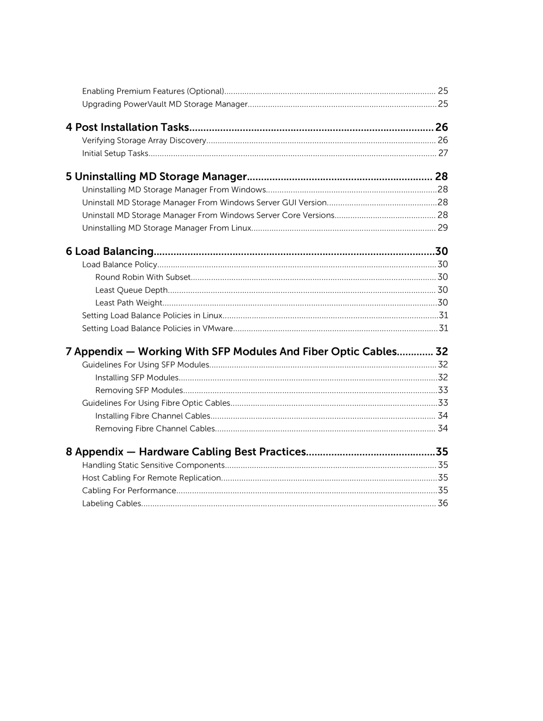 Dell Md3860f manual Post Installation Tasks, Uninstalling MD Storage Manager, Load Balancing 