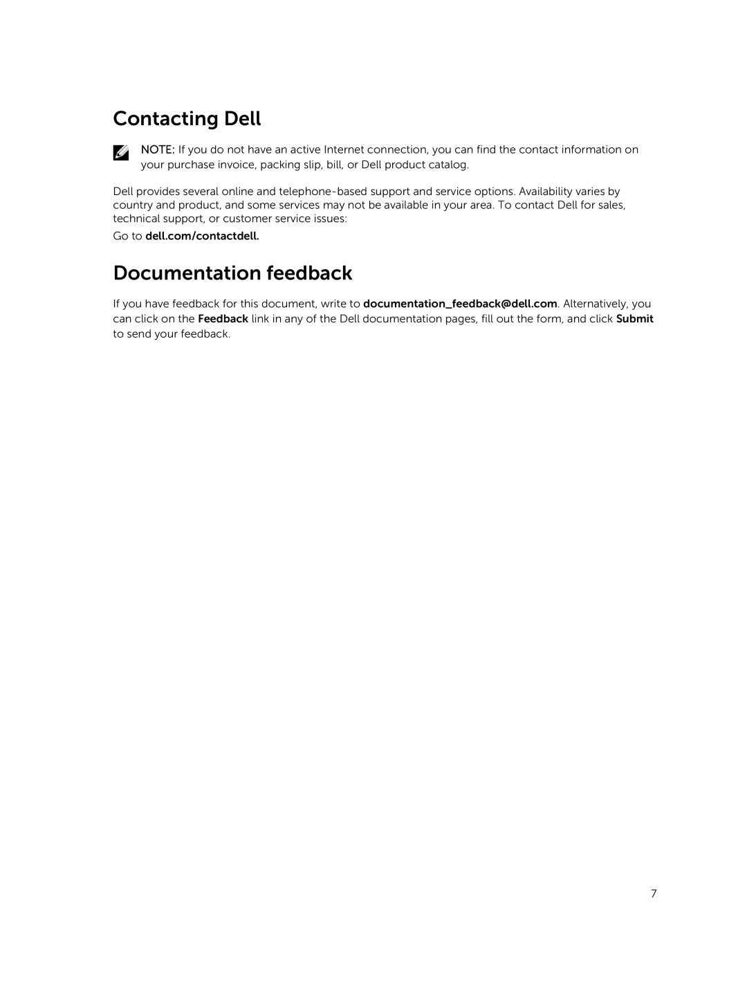 Dell Md3860f manual Contacting Dell, Documentation feedback 