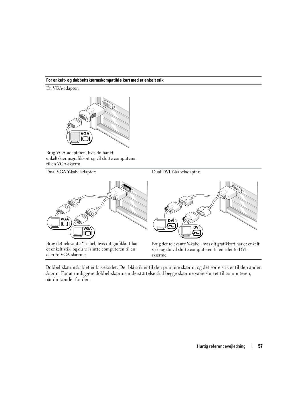 Dell MD504 manual Dual DVI Y-kabeladapter 