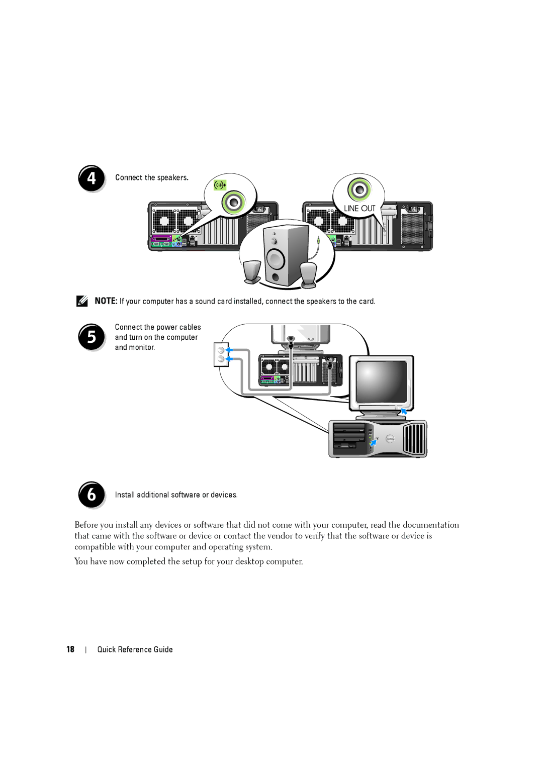 Dell MD506 manual Connect the power cables Turn on the computer and monitor 