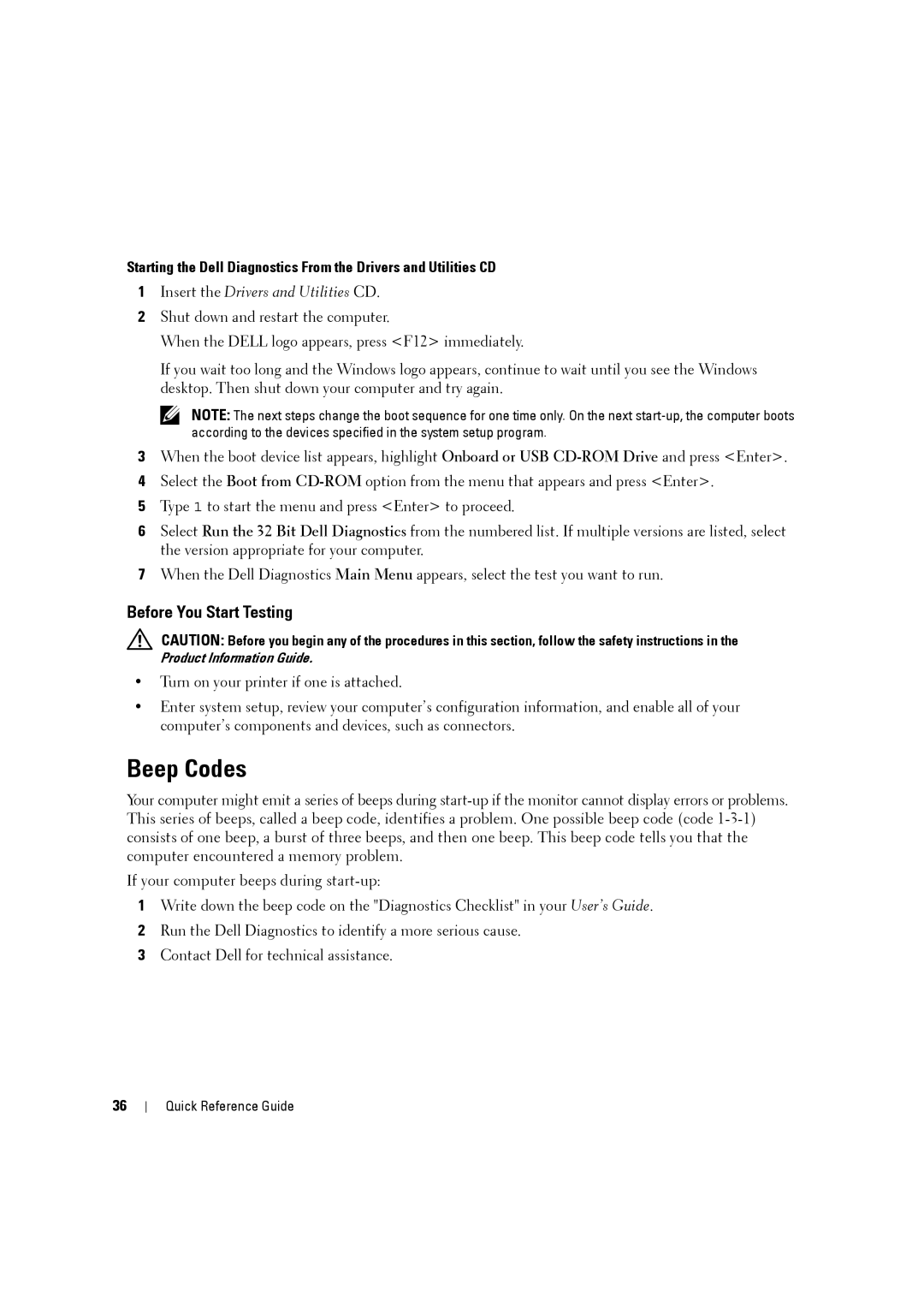 Dell MD506 manual Before You Start Testing, Insert the Drivers and Utilities CD 