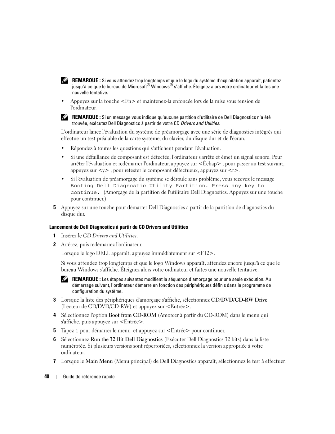 Dell MD971 manual Guide de référence rapide 