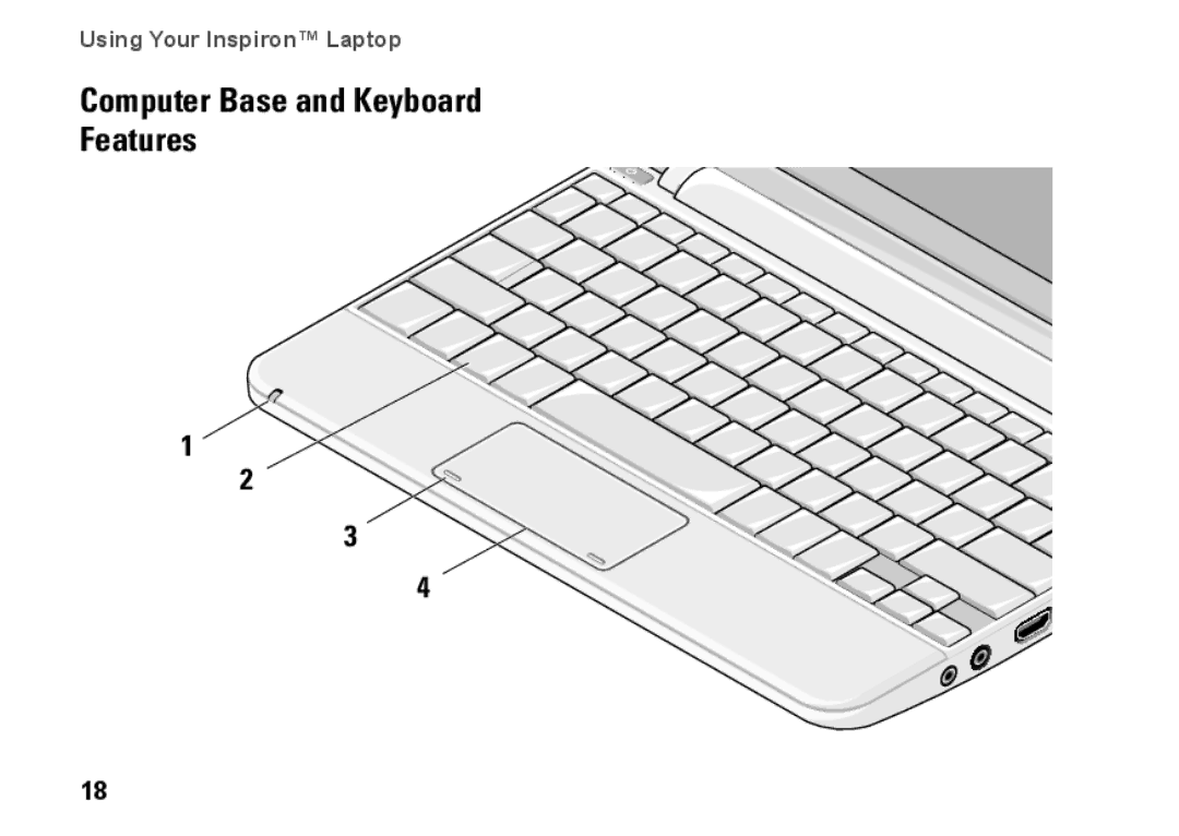 Dell Mini 10, PP19S, 0R891KA01 setup guide Computer Base and Keyboard Features 