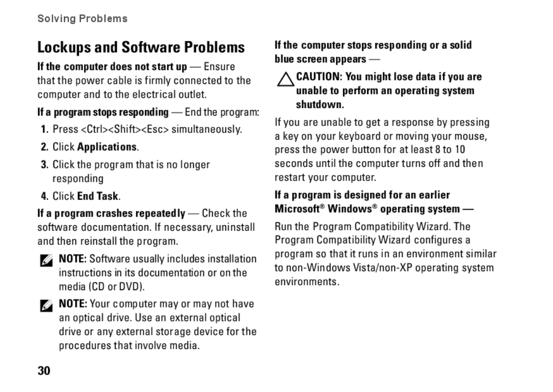 Dell Mini 10, PP19S, 0R891KA01 setup guide Click Applications, Click End Task 