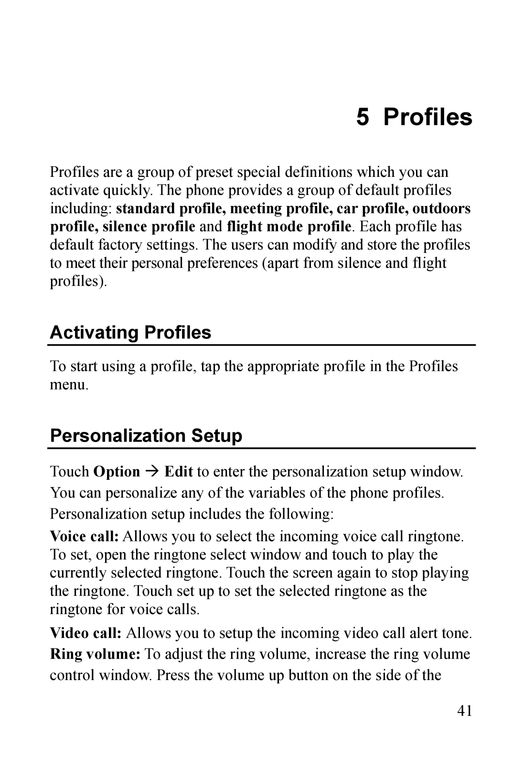 Dell MINI 3T1 manual Activating Profiles, Personalization Setup 