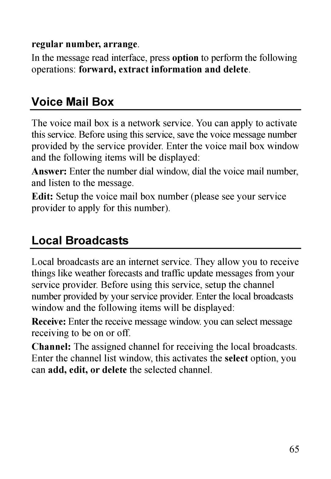 Dell MINI 3T1 manual Voice Mail Box, Local Broadcasts 