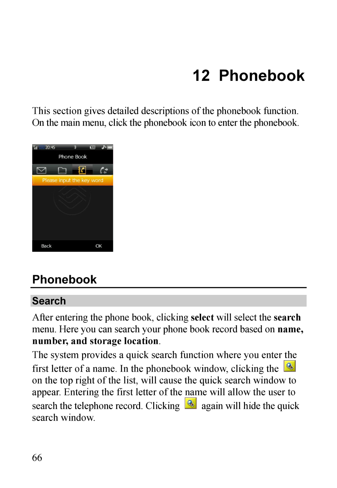 Dell MINI 3T1 manual Phonebook, Search 