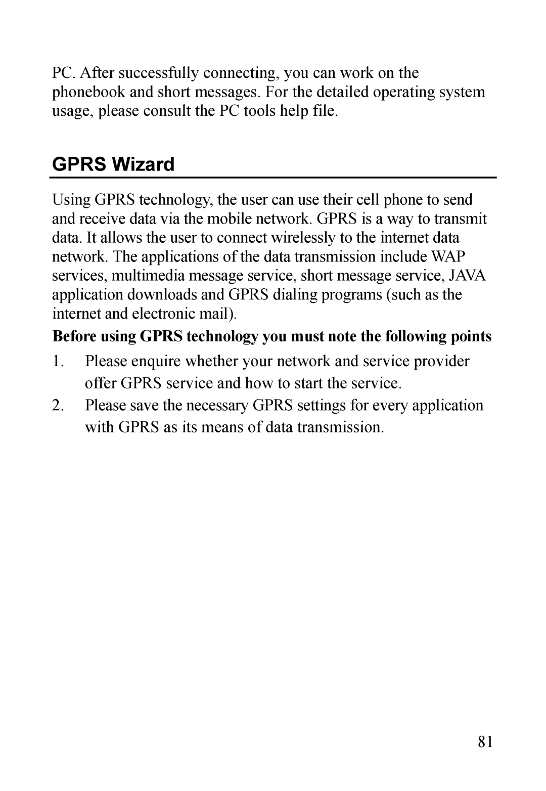 Dell MINI 3T1 manual Gprs Wizard 